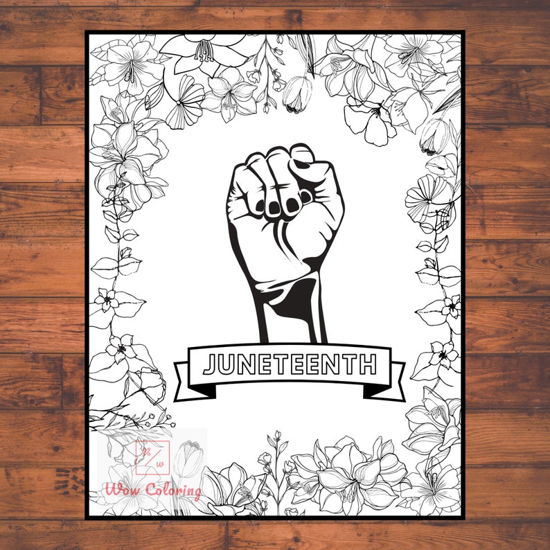juneteenth coloring pages pack of 6 celebrate freedom day etsy