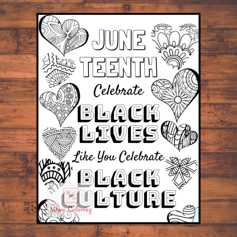 Juneteenth Coloring Pages Pack of 6 Celebrate Freedom Day | Etsy