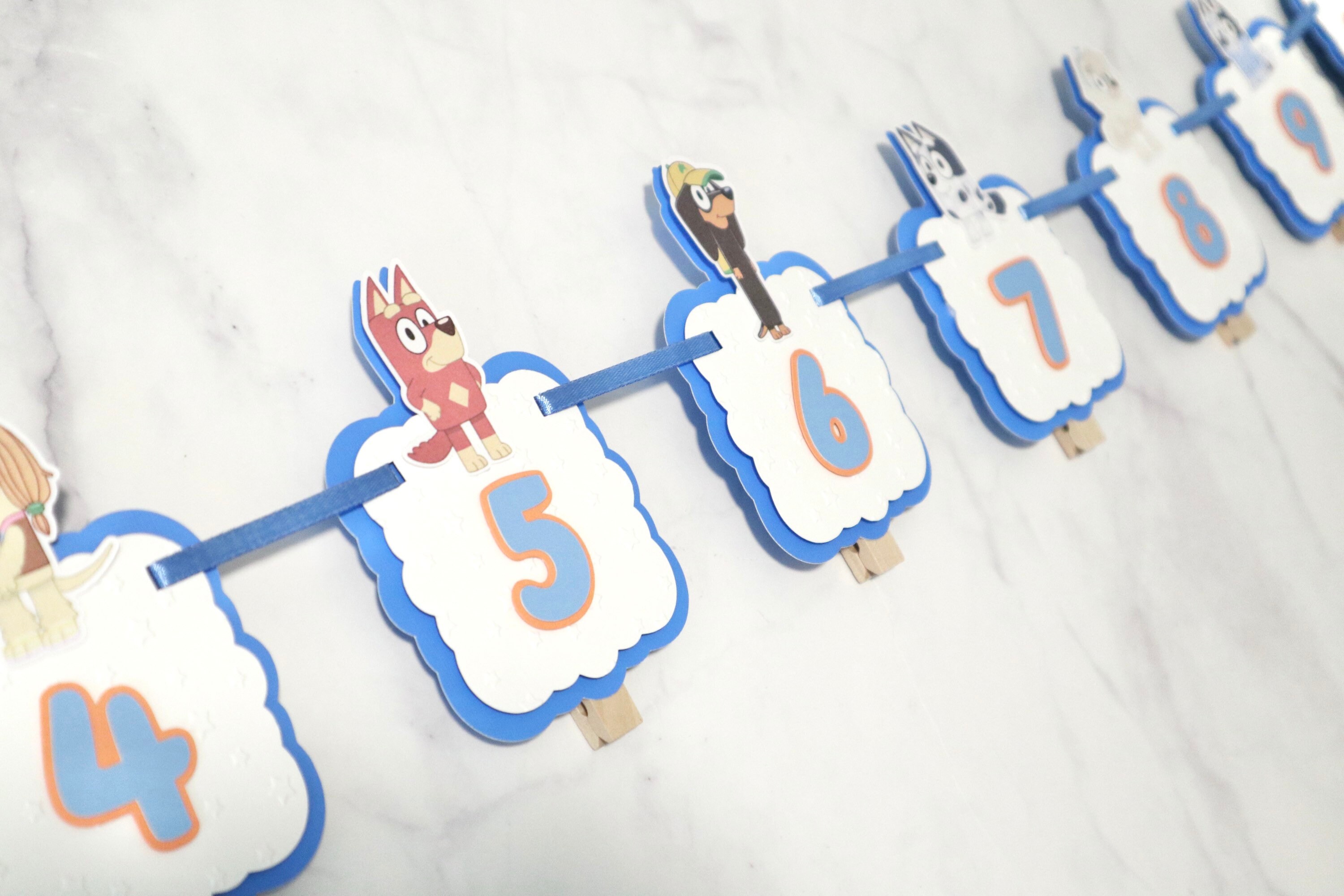 Bluey Inspired Birthday Milestone Banner