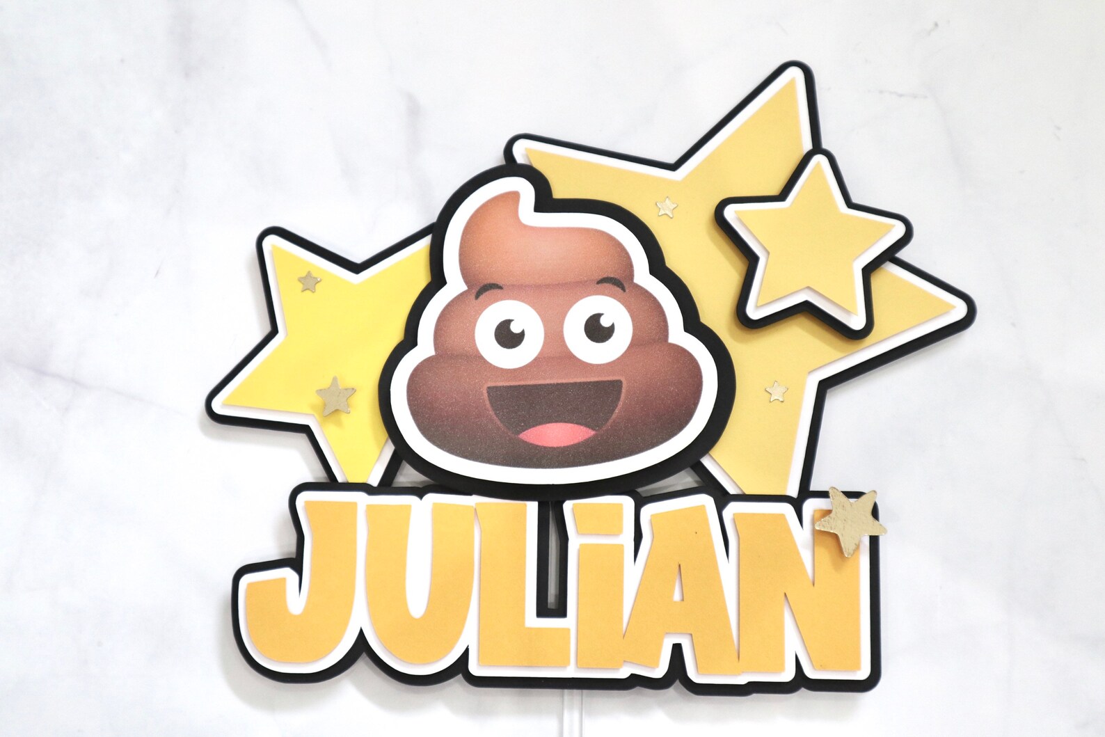 Poop Emoji Inspired Cake Topper Birthday Party Decoration Etsy