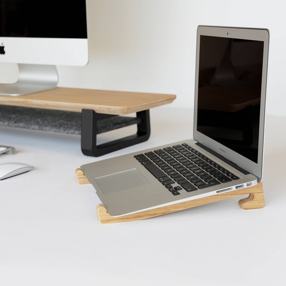 Support pour ordinateur portable en chêne avec aimants : Support portable  minimaliste en bois pour ordinateur de bureau, pour une meilleure ergonomie  et ventilation -  Canada