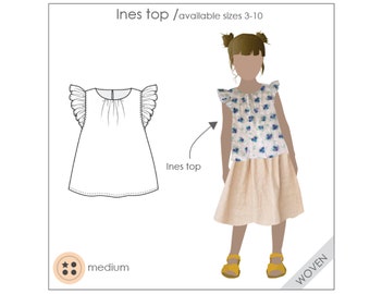 Girls top  - PDF pattern, Sewing pattern for girls, sewing pattern for kids, pdf pattern for kids, children PDF pattern , kids PDF pattern