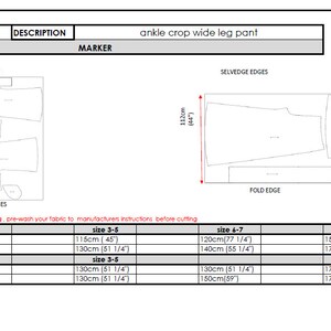 Puede incluir: Un patr&oacute;n de costura para pantalones de pierna ancha con corte de tobillo para ni&ntilde;os. El patr&oacute;n incluye instrucciones para las tallas 3-5, 6-7 y 8-10. El patr&oacute;n es de Kids Pattern Co.