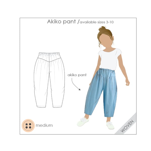 Pantalon fille - patron PDF, patron de couture, patron filles, couture pour filles, patron PDF enfants, patron PDF enfants