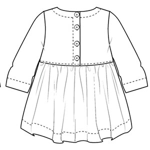 Girls top button back PDF pattern, pdf kids pattern, sewing pattern, girls sewing pattern, children PDF pattern , kids PDF pattern image 7