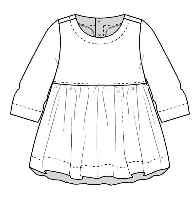 Girls top button back PDF pattern, pdf kids pattern, sewing pattern, girls sewing pattern, children PDF pattern , kids PDF pattern image 6