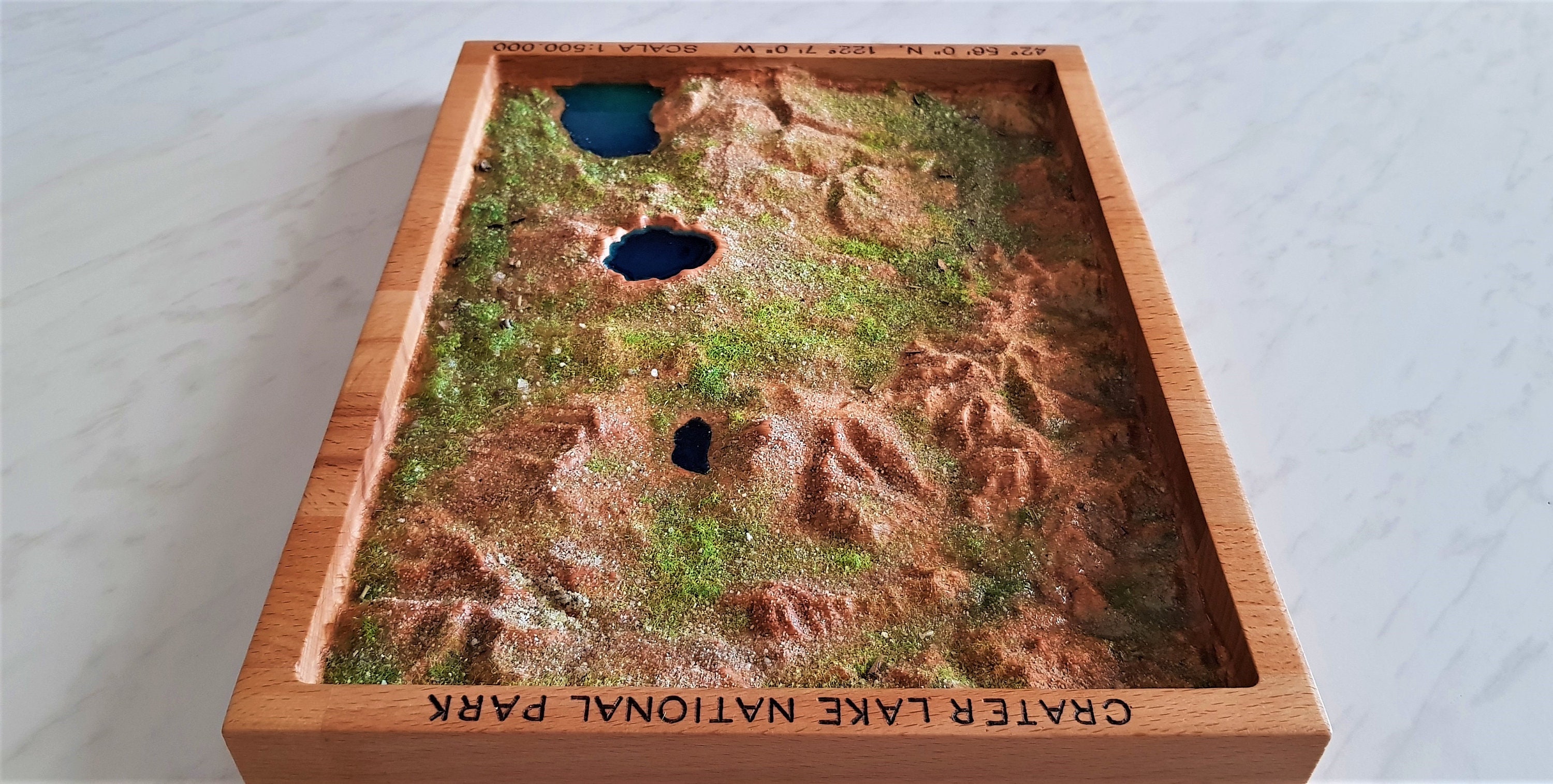 Map Picture/geographical Map Crater Lake National Park, in Beech Wood