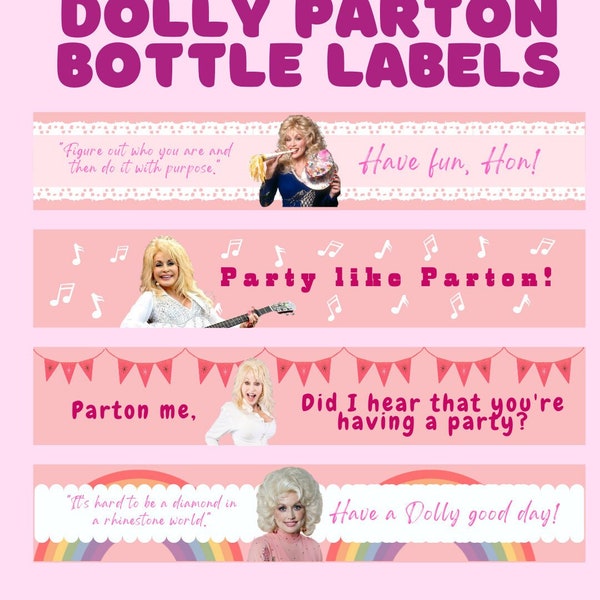 Dolly Parton Party Bottle Labels! Digital Download!