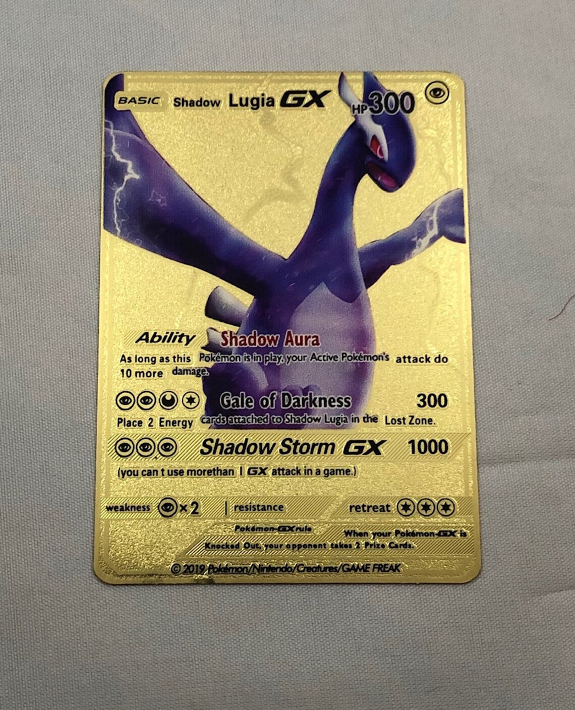 Shadow Lugia GX Metal Pokemon Card Etsy