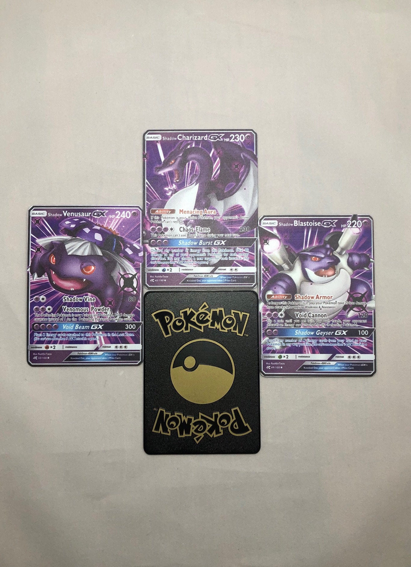 Shadow Charizard Blastoise Venusaur GX Metal Pokemon Cards - Etsy