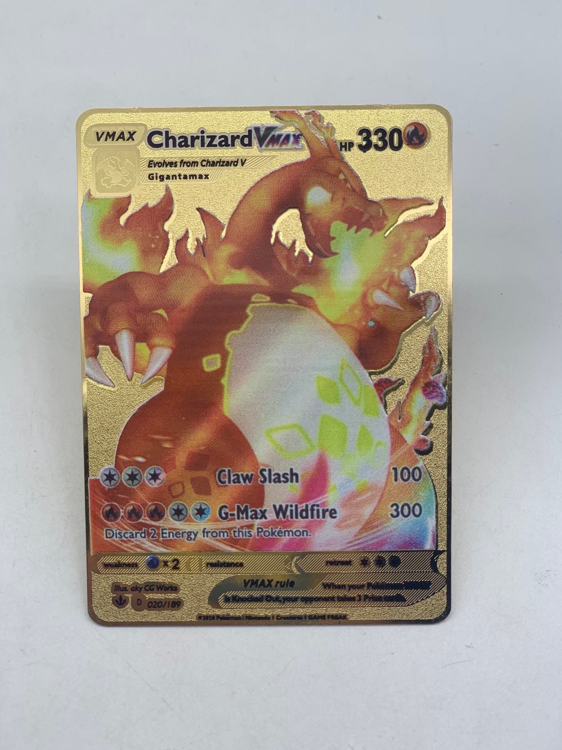 Charizard VMax Gold Metal Pokemon Card | Etsy