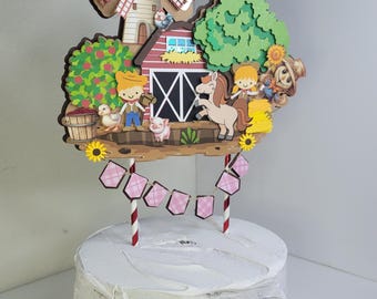Personalized Farm Cake Topper: Barnyard Birthday Decor
