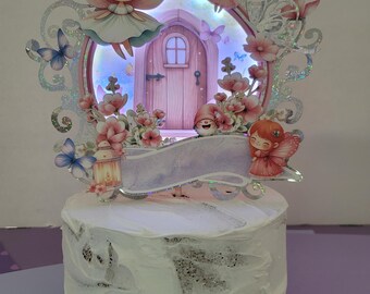 Fairy Garden Princess Cake Topper – Add a Magical Glow to Her Special Day!