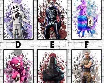 Fortnight Poster Etsy - roblox fortnite battle royale custom poster print art wall decor