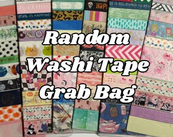Random Washi Tape Sample Grab Bag Sample Card - 10 Samples!