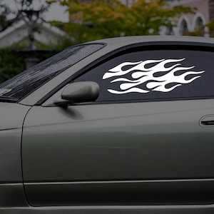 Calcomanía de carreras callejeras, pegatina de llamas para ventana de coche, accesorios para coches JDM, calcomanía para coche de carreras, regalo para amantes de los coches, calcomanía para ventana