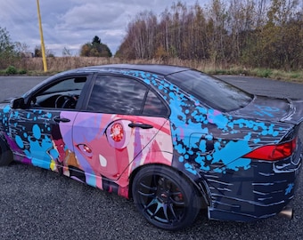 Anime Itasha car livery - Fits for any car - High quality vehicle wrap sticker - Custom made side graphics production