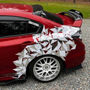 Triangles JDM Car Wrap, Universal Fit Bumper Sticker, Trendy Japan Car Decal, Car Vinyl Decal, Custom Side Vehicle Wrap, JDM Car Wrap