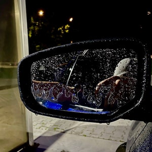 Rainproof Flame car mirror anti fog decal / sticker peeker - JDM anime window car accessories - car girl boy - sad boyz girl - Cool gift