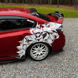 Triangles JDM Car Wrap, Universal Fit Bumper Sticker, Trendy Japan Car Decal, Vehicle Side Upgrade, Cute Car Accessories