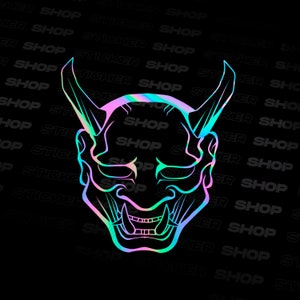 Oni Mask goon JDM Oil Slick Sticker - Anime Decal - Japan Car - Window Decal - Bumper sticker - Japanese - Windshield Decal - Endless KDM
