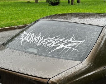 Death Metal style car Decal ! Scary Death Horror Dark Windshield Sticker Visor Banner - Japanese stylish tuning JDM