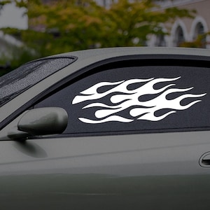 Car Window Flames Decal, Racing Fire Vinyl Sticker, Hot Rod Graphic for Side Window, Custom Flame Car Mod, Muscle Car Flame Any Colors /Size