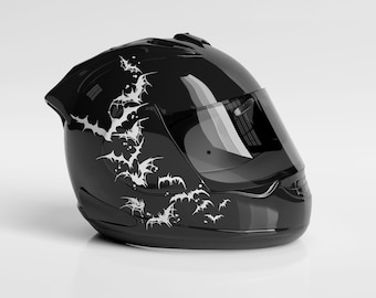 Calcomanía de murciélago para casco, calcomanía de vinilo para motocicleta, accesorio de vinilo de terror, decoración de Halloween, regalo para motociclistas.