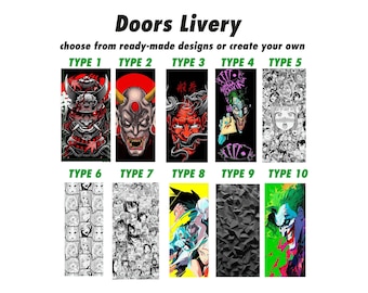 Car Doors Livery Pillar Decal Sticker Wrap - ANY IMAGE  - high quality graphics - fits for any vehicle