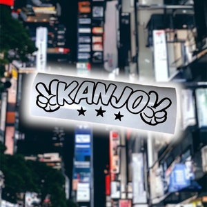Adesivo de óleo Kanjo Loop One Osaka JDM, decalque de anime para carros de drift, decalque de janela de corrida de rua, postura de para-choque de construção JDM Kanjozuku