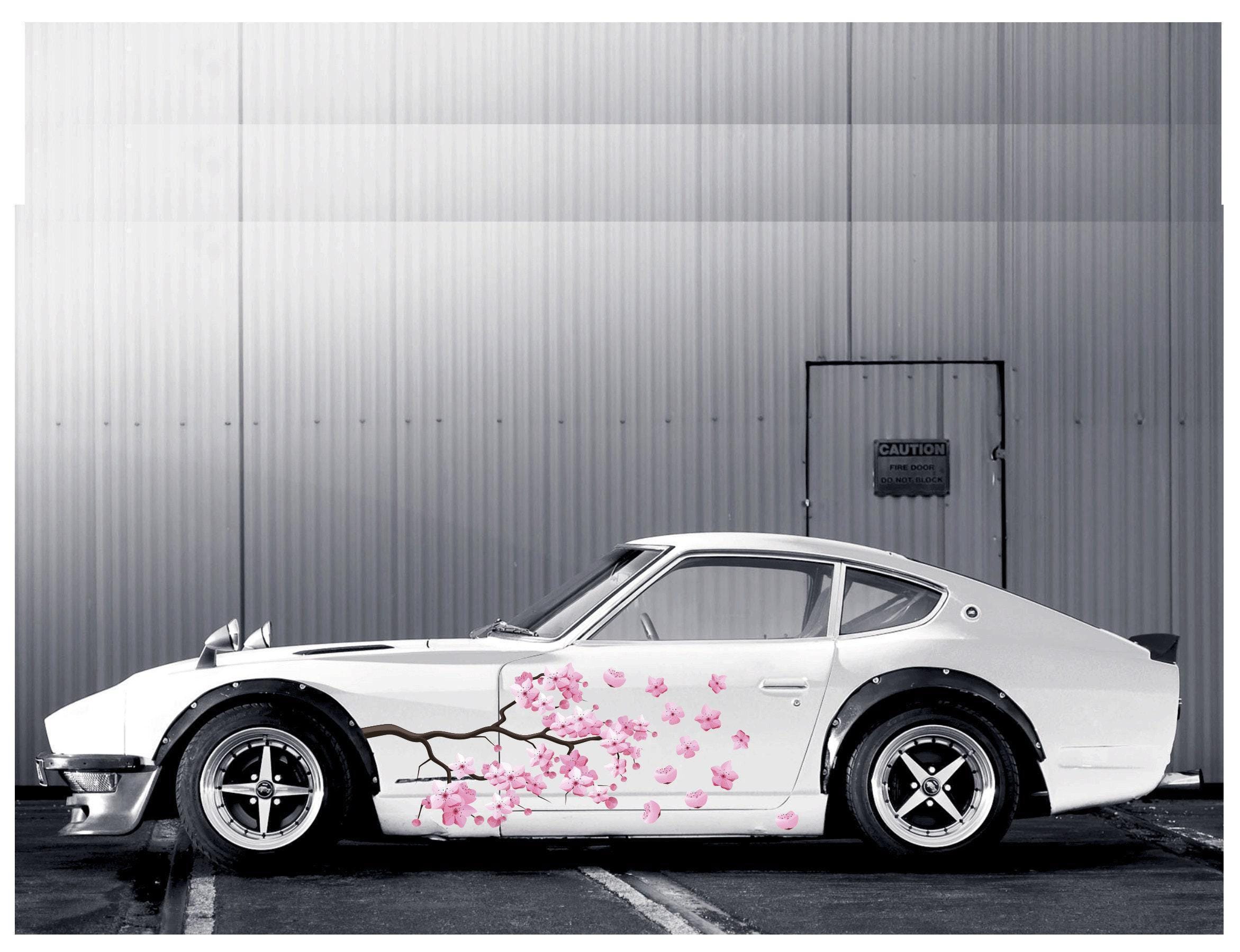 Sakura – Adesivi Per Auto Fiori Di Ciliegio Olografici – 27 Pezzi – Decalcomania In Vinile Impermeabile