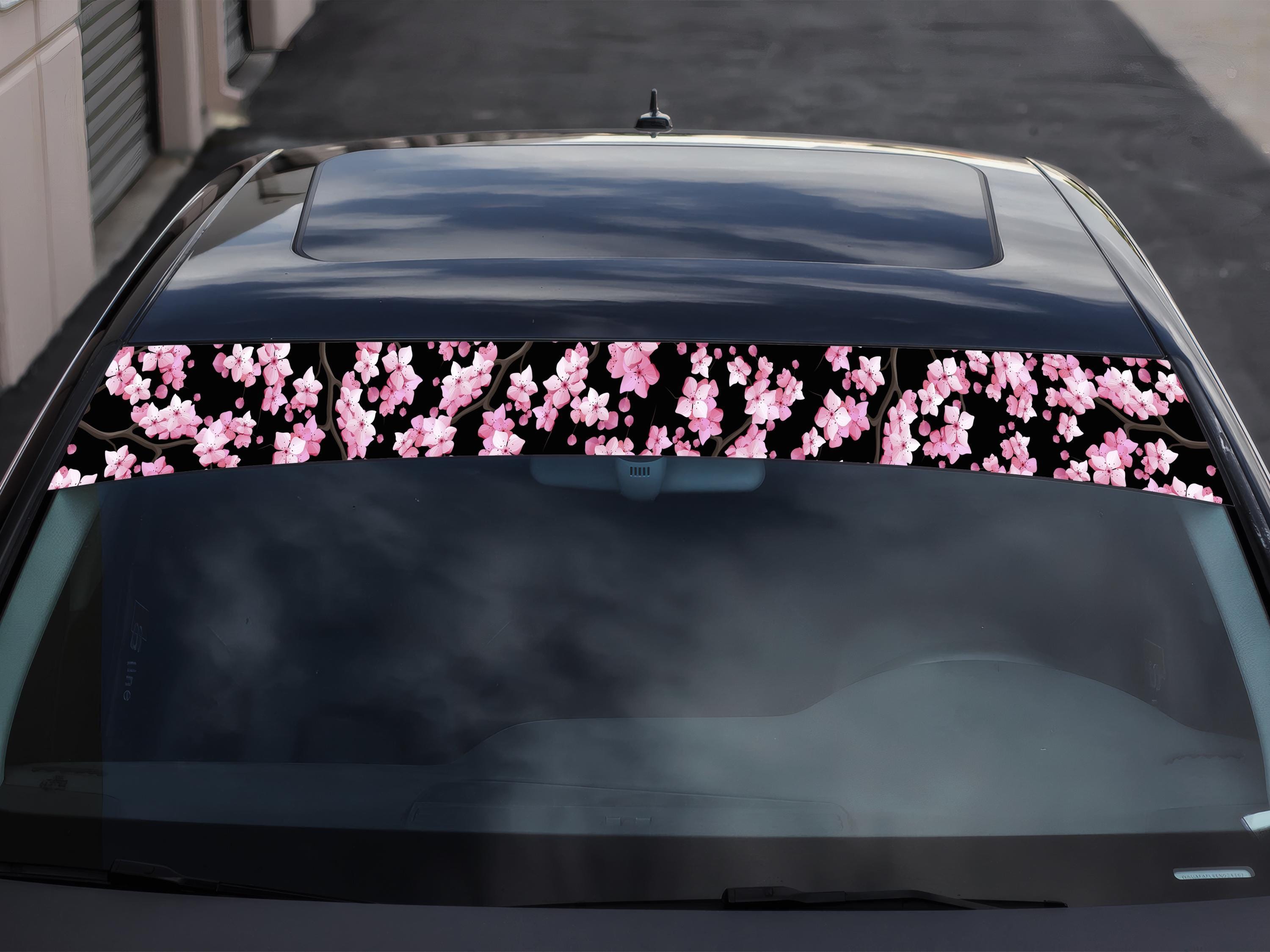 Sakura Car Windshield Banner, Cherry Blossom Window Sun Strip