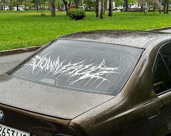 Autosticker in Death Metal-stijl! Scary Death Horror Donkere voorruitsticker Vizierbanner - Japanse stijlvolle tuning JDM