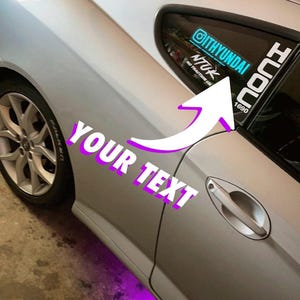 Adesivo / decalque de LED elétrico brilhante personalizado! / luz de painel brilhante - QUALQUER texto / logotipo - 2 cores gradientes - acessórios para carro - presente - amante de JDM