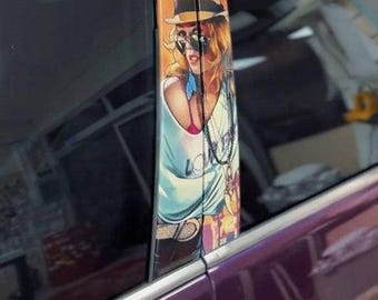Adhesivo para pilares laterales de puertas de coche, vinilo de decoración, adhesivo gráfico para pilares.