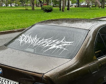 Autosticker in Death Metal-stijl! Scary Death Horror Donkere voorruitsticker Vizierbanner - Japanse stijlvolle tuning JDM
