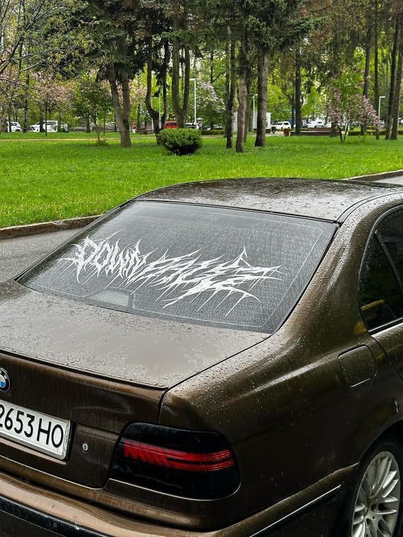 Death Metal Style Car Decal ! Scary Death Horror Dark Windshield