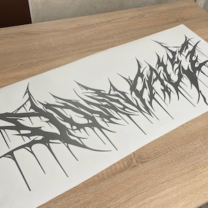 Autosticker in Death Metal-stijl! Scary Death Horror Donkere voorruitsticker Vizierbanner - Japanse stijlvolle tuning JDM