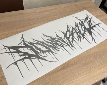 Autosticker in Death Metal-stijl! Scary Death Horror Donkere voorruitsticker Vizierbanner - Japanse stijlvolle tuning JDM