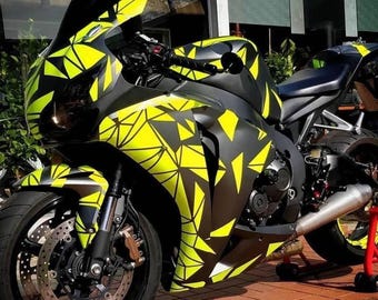 Zestaw naklejek z trójkątami motocyklowymi x300 – naklejki z motywem motocyklisty – prezent dla miłośników motocykli – DOWOLNY KOLOR