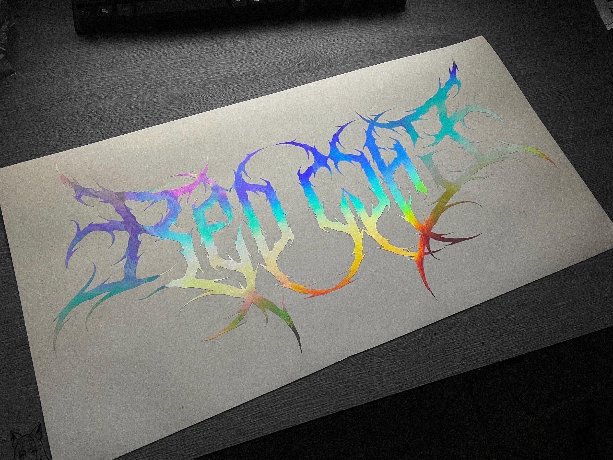 Tuning In Lettering Your Text Death Metal Style Decal! Windshield Visor Banner Stripe ...