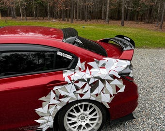 Vinilo decorativo JDM con triángulos para coche, adhesivo universal para parachoques, calcomanía japonesa moderna para coche, mejora lateral del vehículo, accesorios bonitos para coche