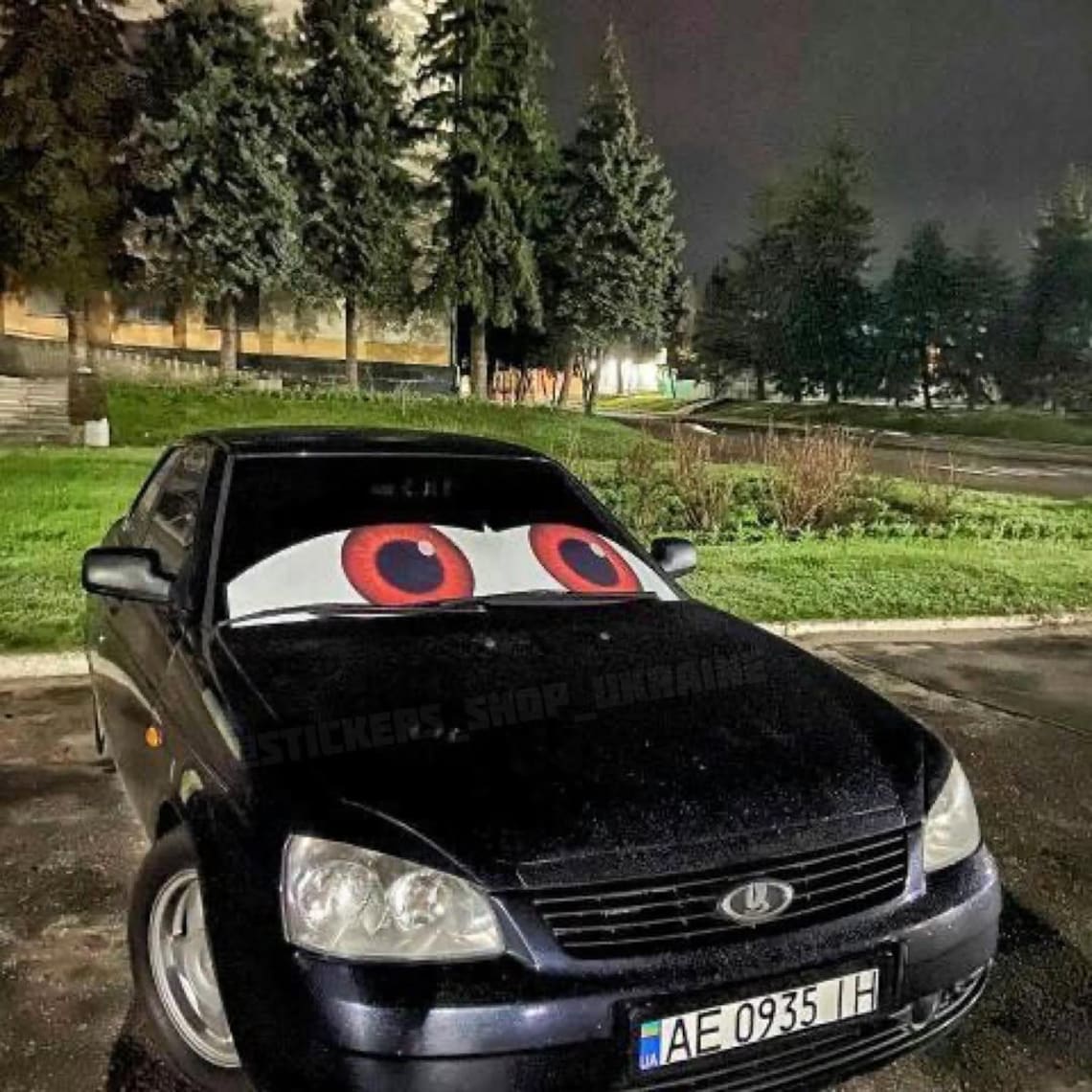 Car Eyes Windshield Decal, Cartoon Sunshade for Front Window, Sun ...