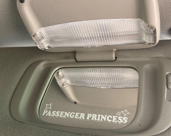 x2 Car Visor Passenger Princess Decal / Sticker - Valentines Gift - Window Decal - Bumper sticker - Car Livery Windshield Decal - Stance JDM