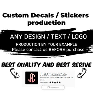Custom Purchases Listing! DO NOT BUY untill we agreed about which products it will consist of- Any Stickers/Designs - Production of Anything