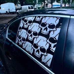 X2 Skull Window Decal For Cars, Skeleton Sticker Design, Waterproof Custom Vinyl Car Decal For Jdm Style And Side Graphics