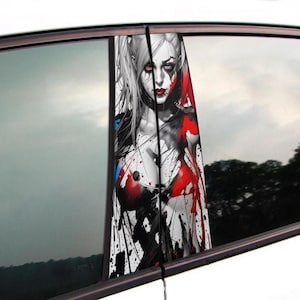 Side Car Sticker – Custom Waterproof Vinyl Decal, JDM-Inspired Car Art, Cute Car Accessory for Him, 3D Pillar Design, Father's Day Gift Idea