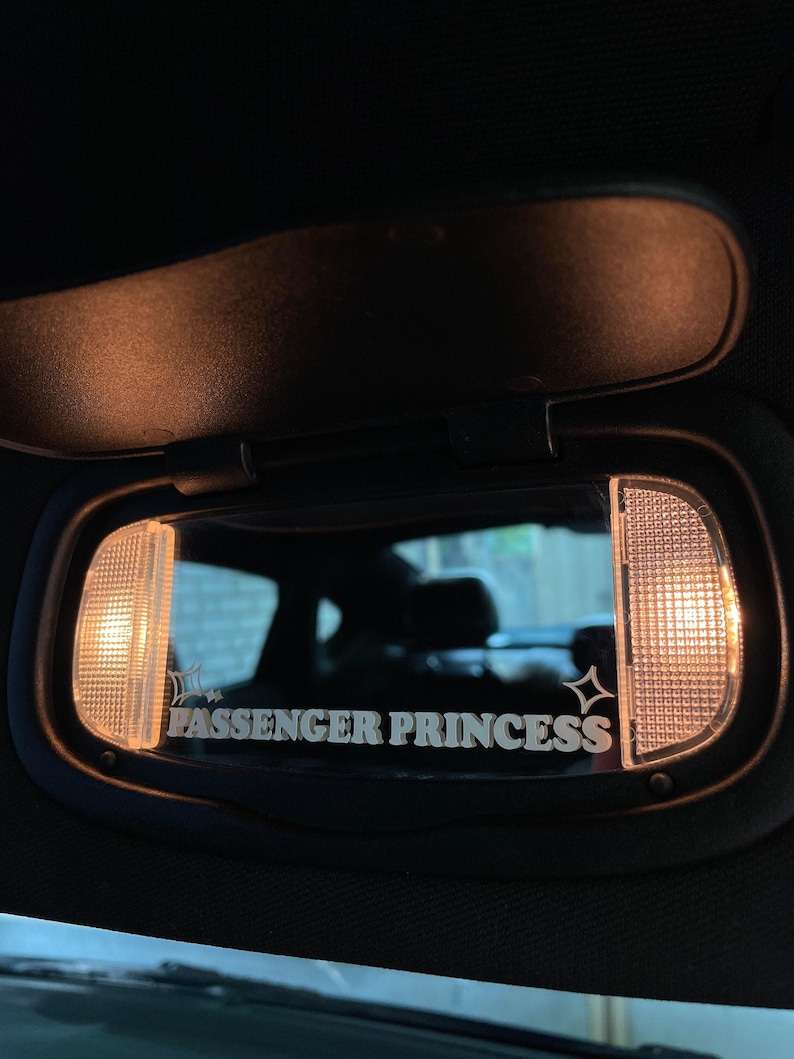 x2 Car Visor Passenger Princess Decal / Sticker - Valentines Gift - Window Decal - Bumper sticker - Car Livery Windshield Decal - Stance JDM image 2