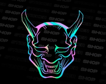 Oni Mask goon JDM Oil Slick Sticker - Anime Decal - Japan Car - Window Decal - Bumper sticker - Japanese - Windshield Decal - Endless KDM
