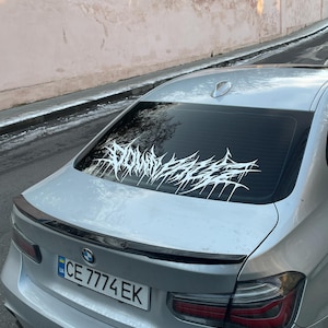 Death Metal Car Decal Scary Windshield Sticker Dark Horror Visor Banner Japanese Tuning JDM Old School Death Metal Decal Die Cut Vinyl Decal